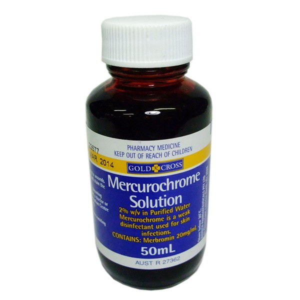 Mercurochrome medicine, over the counter antiseptic solution for